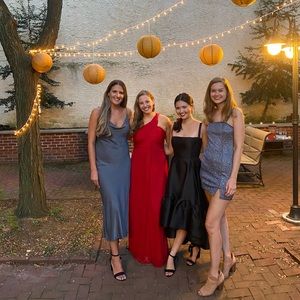 Red prom dress - one shoulder, chiffon, Nordstrom